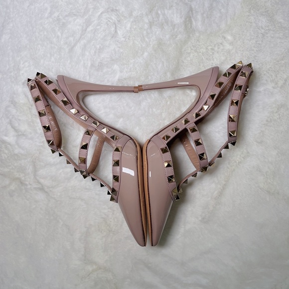 ❤️SOLD❤️Valentino rockstud slingbacks pumps nude poudre pink 35.5 - Picture 3 of 9